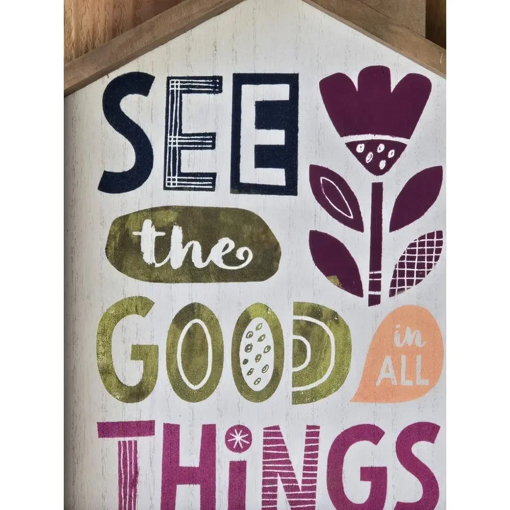 Inspirational Quote Positive Saying Custom Chalk Paint Design House Shaped